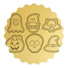 Kit 6 Cortadores Halloween Abóbora Fantasmas Caveira