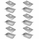 Kit 6 Cuba Gastronômica 1/4x65MM De Inox Com Tampa Inox Gn Buffet Sebem