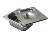 Kit 6 Cubas Gastro Inox Gn 1/6x65 Mm 1 Litro 6 Tampas Inox