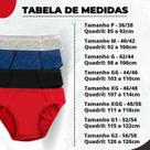 Kit 6 Cueca Adulto Microfibra Tamanho P ao Plus Size Tradicional Slip Comum Elástico Embutido