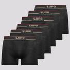 Kit 6 Cuecas Boxer Lupo Microfibra Sem Costura Preta II Kit 6 Cuecas Boxer Lupo Microfibra Sem Costura Preta II