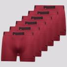 Kit 6 Cuecas Boxer Puma Sem Costura Bordô