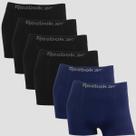 Kit 6 Cuecas Boxer Reebok Masculina Microfibra Premium Lisa