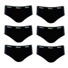 Kit 6 Cuecas Slip 100% Algodão Mash - Preto