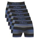 Kit 6 Cuecas Zorba Boxer Listrada 847 Preto - P