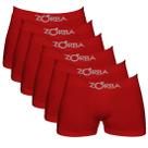 Kit 6 Cuecas Zorba Boxer sem Costura Algodão 781 Vermelho Escuro - P