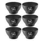 Kit 6 Cumbuca Bowl Plástico 500ml Design Sofisticado Petisco Cor Preto