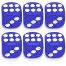 Kit 6 Dados Azul 6 Lados 1mm Orixás Umbanda Erê Iemanjá