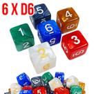 Kit 6 Dados D6 Marmorizados - RPG