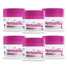 Kit 6 desodorante creme herbissimo bioprotect hibisco antitranspirante 55g
