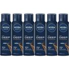 Kit 6 Desodorante Nivea Men Deep Amadeirado Aerossol - Antitranspirante Masculino 150ml Kit 6 Desodorante Nivea Men Deep Amadeirado Aerossol - Antitranspirante Masculino 150ml