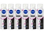 Kit 6 Desodorantes Antitranspirante Aerossol Nivea Invisible Black & White Clear Feminino 150ml