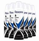 Kit 6 Desodorantes Antitranspirante Aerossol Rexona Invisible Feminino 72 Horas 150ml