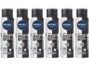 Kit 6 Desodorantes Nivea Invisible Black & White - Aerossol Antitranspirante Masculino 150ml