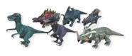 Kit 6 Dinossauros Invasores Articulados Coleção Rex Veloz