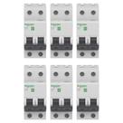 Kit 6 Disjuntor Schneider Mini Curva C 40a 3ka 220/380v