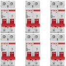 Kit 6 Disjuntor Steck 50A Curva C SDD62C50 2 polos 3ka Kit 6 Disjuntor Steck 50A Curva C SDD62C50 2 polos 3ka