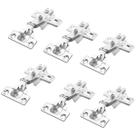 Kit 6 Dobradiça Pressão Caneco Armário Curva Metal 26mm.
