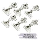 Kit 6 Dobradiças Reta Porta Armário Móveis 35mm Kit 6 Dobradiças Reta Porta Armário Móveis 35mm