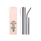 Kit 6 em 1: 4 canudos de inox (shake 8mm) + Escova + Ecobag What