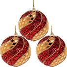 Kit 6 Enfeite Bola Natalina árvore Natal Vermelho Artesanal