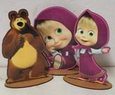 Kit 6 Enfeite de Mesa Decoração Festa Mdf Masha e o Urso