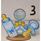 KIt 6 Enfeites de Mesa Decoração Festa Mdf Chá de Bebê Menino KIt 6 Enfeites de Mesa Decoração Festa Mdf Chá de Bebê Menino
