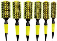 Kit 6 Escova Profissional Cabeleireiro Barbeiro Cerda Javali