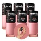 Kit 6 Esmalte Cremoso Nude Maria Friends 7ml Cor Vibrante