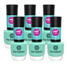 Kit 6 Esmalte Cremoso Verde Claro Ana Hickmann Pop Spring Beat 9ml