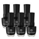 Kit 6 Esmalte Preto com Glitter Brilho Black Diamond Ana Hickmann 9ml Kit 6 Esmalte Preto com Glitter Brilho Black Diamond Ana Hickmann 9ml