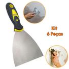 kit 6 Espátula 10 Cm para Gesseiro Pintor Massa Corrida Obra Cabo Emborrachado Multiuso Drywall Artesanato Sela Trinca kit 6 Espátula 10 Cm para Gesseiro Pintor Massa Corrida Obra Cabo Emborrachado Multiuso Drywall Artesanato Sela Trinca