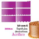 KIT 6 ESPÁTULAS DECORATIVAS PARA BOLO 20X8 CM CONFEITARIA ES6 (7 a 12)