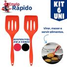 Kit 6 Espátulas Vazadas de Silicone PremiumUtensílio essencial para chefs cozinhas, restaurantes e buffets