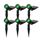 Kit 6 Espetos 30w Solar Led Iluminação De Jardim Luz Verde