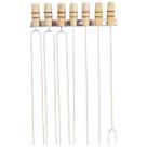 Kit 6 Espetos 59 Cm Churrasco + Garfo + Porta Espeto Brinde