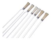 Kit 6 Espetos Artesanais Para Churrasco Alumínio Cabo De Osso Premium