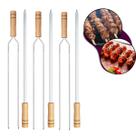 Kit 6 Espetos de Aço Galvanizado Chatos Duplos para Assar Churrasco com Cabo de Madeira Carne Costela Linguiça Aperitivos Fogo de Chão Churrasqueira Kit 6 Espetos de Aço Galvanizado Chatos Duplos para Assar Churrasco com Cabo de Madeira Carne Costela Linguiça Aperitivos Fogo de Chão Churrasqueira