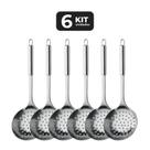 Kit 6 espumadeira em inox 30 cm