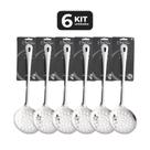 Kit 6 espumadeira inox 33 cm