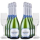 KIT 6 Espumantes Aurora Moscatel Branco + 2 Taças, 6x750ml