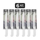 Kit 6 faca para chef 10" cabo de polipropileno branco