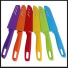 Kit 6 Faca Santoku Colorida com Capinha Inox Afiadas Cozinha