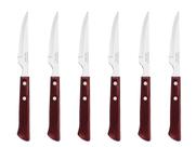 Kit 6 Facas Churrasco Espanhola Polywood Madeira Vermelho Tramontina