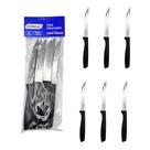 Kit 6 Facas Mesa Churrasco Inox Cabo Plástico Preto Cabene Corte Preciso Cozinha Kit 6 Facas Mesa Churrasco Inox Cabo Plástico Preto Cabene Corte Preciso Cozinha