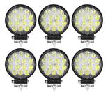 Kit 6 Farol Milha Auxiliar 14 Led Bola Agrícola Off Road 48w