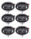Kit 6 Farol Milha Auxiliar 2led 20w 9v80v Oval Offroad 6500k
