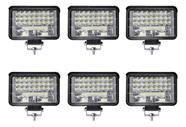 Kit 6 Farol Milha Auxiliar 48led 144w 9v36v Off Road 6500k