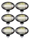 Kit 6 Farol Milha Auxiliar 48led 144w 9v36v Oval Offroad