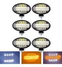 Kit 6 Farol Milha Auxiliar 48led 144w Oval Offroad Strobo